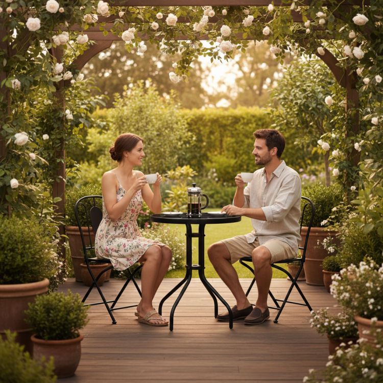 Okrugli vrtni stol, 60 cm, crni | MultiGarden - Image 8