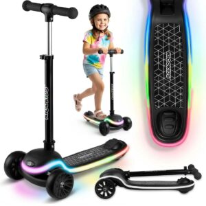 Trokotačni romobil, crni, LED | Ricokids Leddi