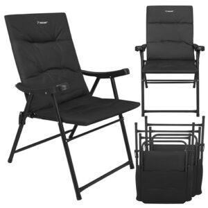 Kamping stolica 2 kom, 59x70x91cm, crna | Trizand