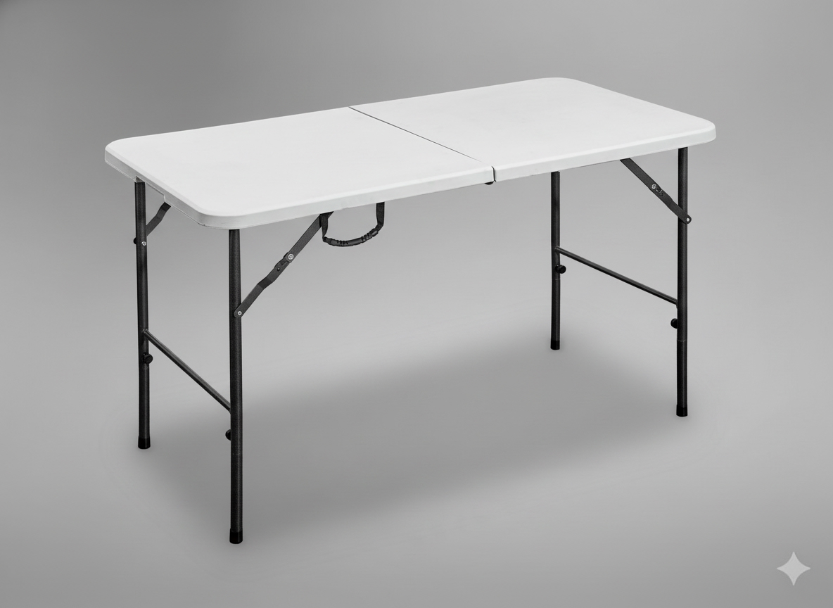 Sklopivi turistički stol, bijeli, 120x60x74cm | Garden Line - Image 3