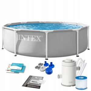 Vrtni bazen s okvirom 6u1, 305x76cm, sivi | INTEX