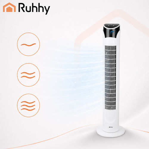 Stupni ventilator, 90 cm, daljinski upravljač, bijeli | Ruhhy - Slika 6